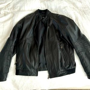 Boss Leather Bomber Jacket